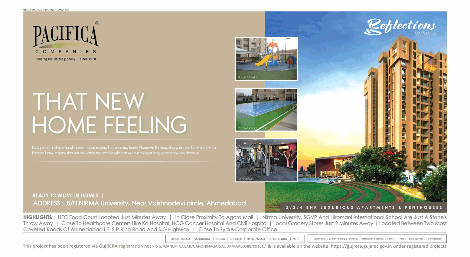 Book 2, 3 and 4 BHK luxurious apartments & penthouse at Pacifica Reflections in Ahmedabad